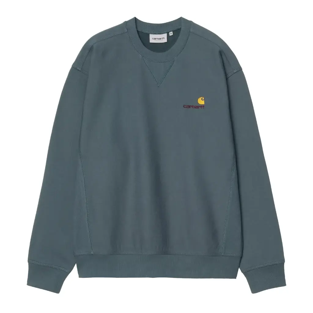 [I025475_3GB_XX] American Script Sweat "Office Blue" (XS)