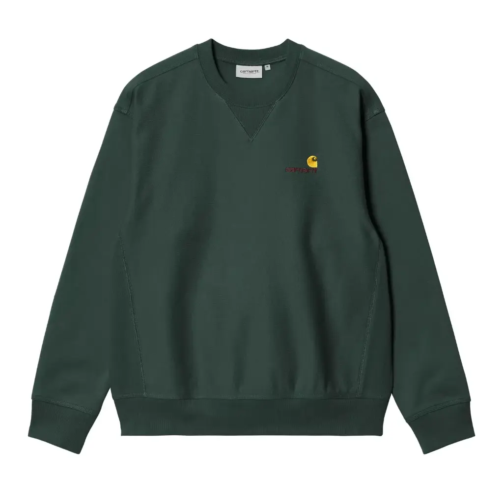 [I025475_3GH_XX] American Script Sweat "Kale Green" (XS)
