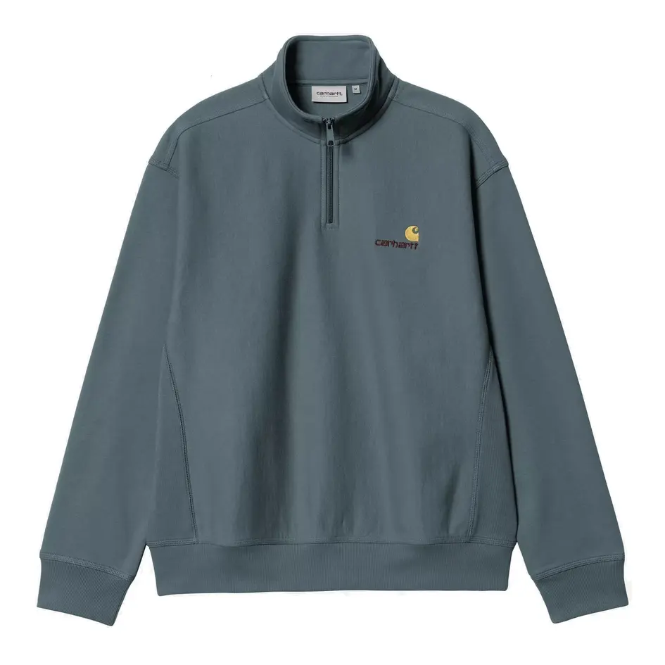 [I027014_3GB_XX] Half Zip American Script Sweat "Office Blue" (XS)