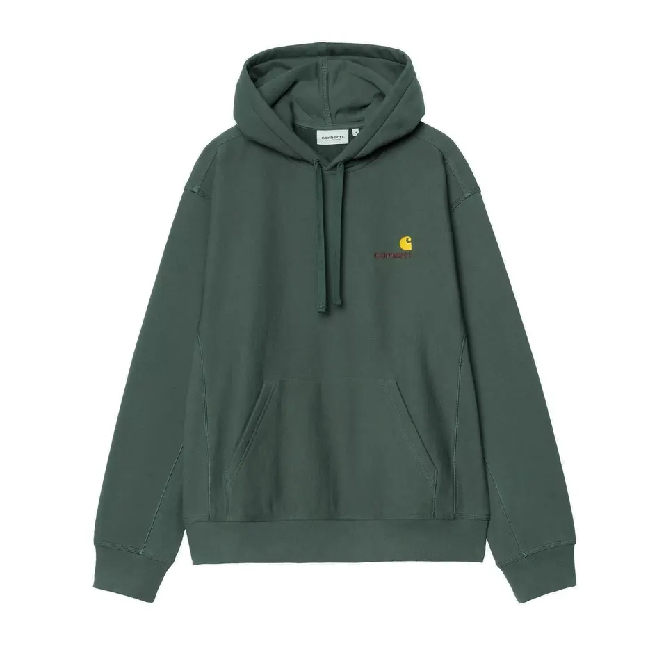[I028279_3GH_XX] Hooded American Script Sweat "Kale Green" (XS)