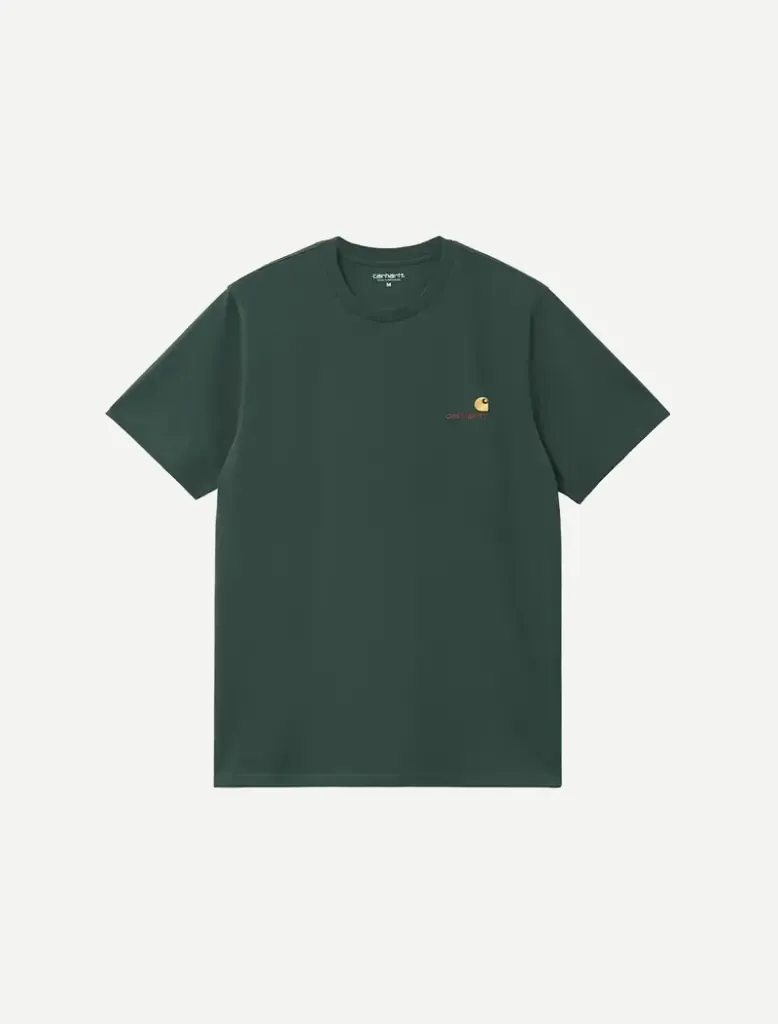 [I029956_3GH_XX] S/S American Script Tee-Shirt "Kale Green" (XS)