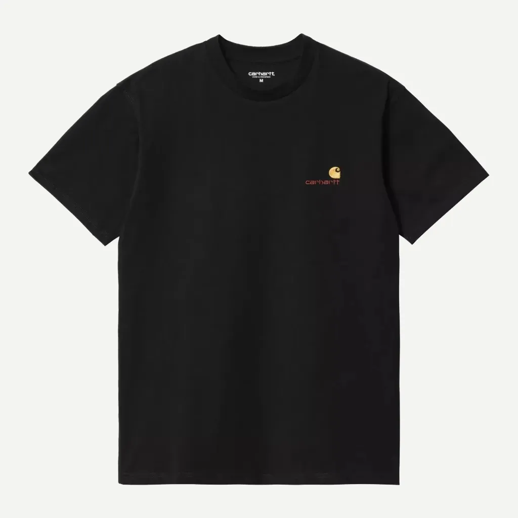 [I029956_89_XX] S/S American Script Tee-Shirt "Black" (XS)