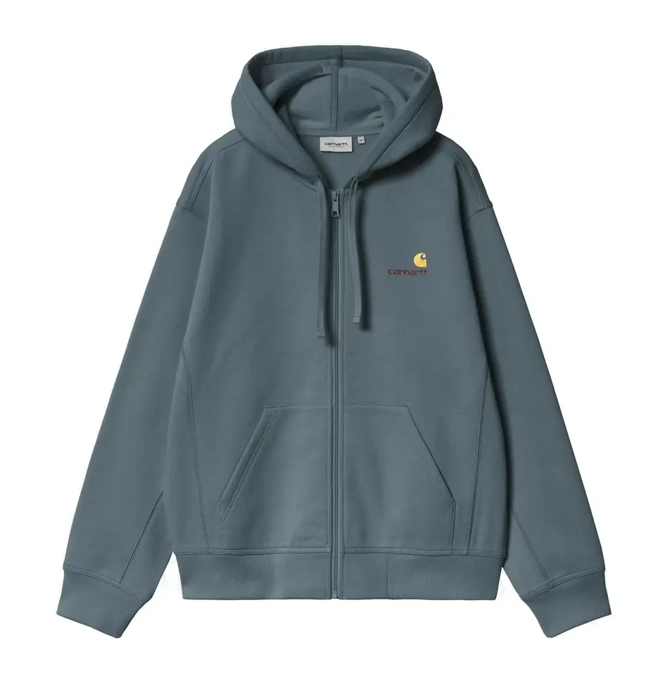 Hooded American Script Jacket "Office Blue"