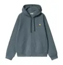 Hooded American Script Jacket "Office Blue"