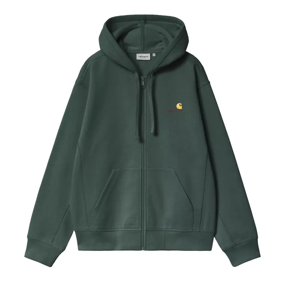 Hooded American Script Jacket "Kale Green"