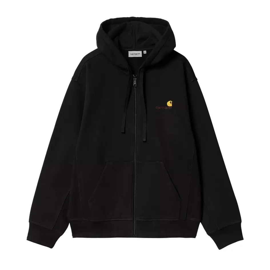Hooded American Script Jacket "Black"