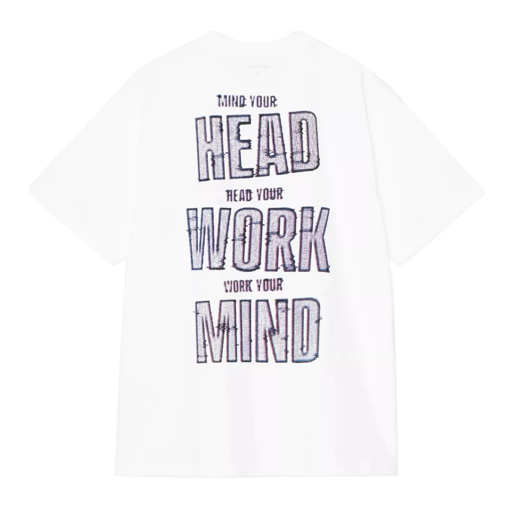[I036000_02_XX] S/S Mind Your Head Tee-Shirt "White" (XS)