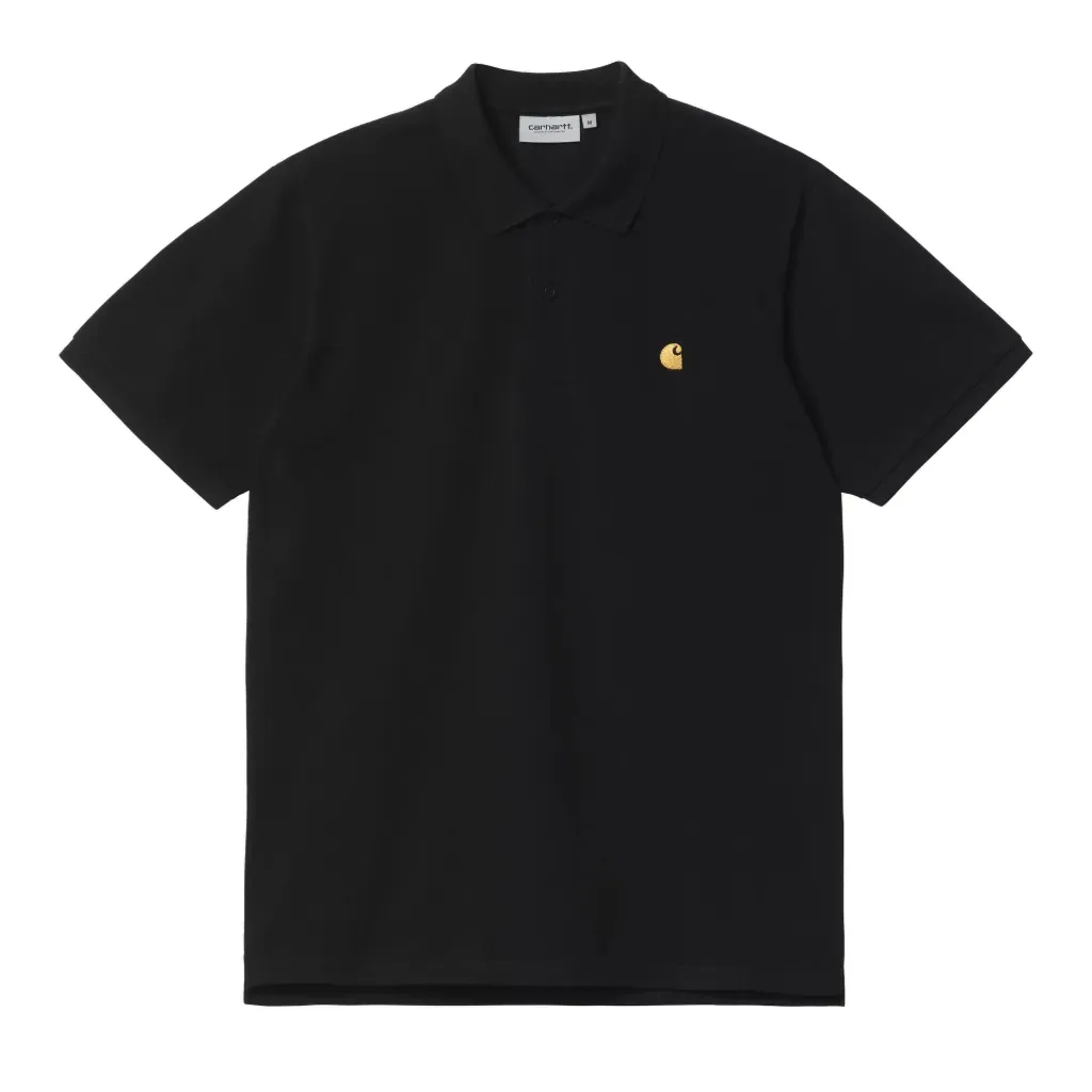 [I023807_00F_XX] S/S Chase Pique Polo "Black / Gold" (XS)