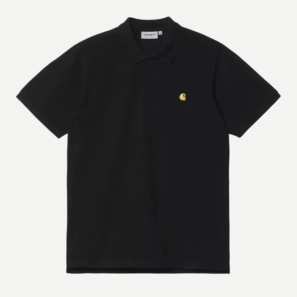 S/S Chase Pique Polo "Black / Gold"