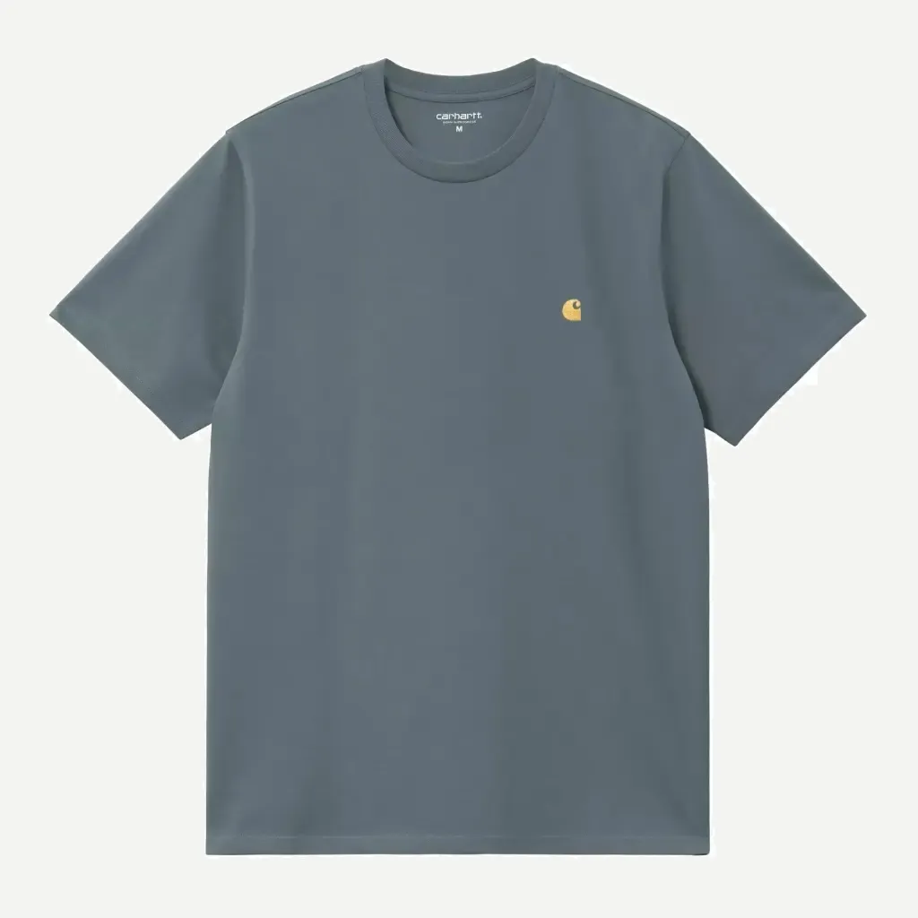 [I026391_3LP_XX] S/S Chase Tee-Shirt "Cozy Blue / Gold" (XS)