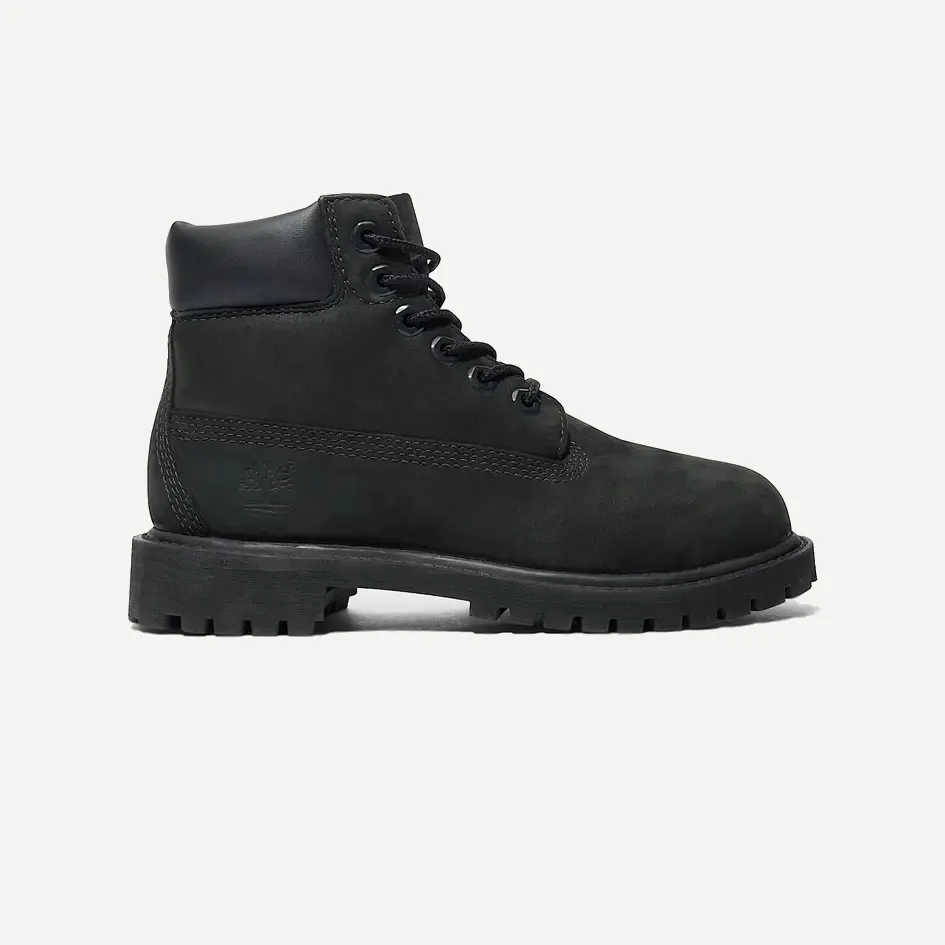 6 Inch Lace Waterproof Boot Kids "Black"