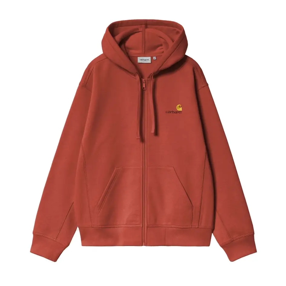 [I028279_3IX_XX] Hooded American Script Sweat "Oxide Red" (XS)
