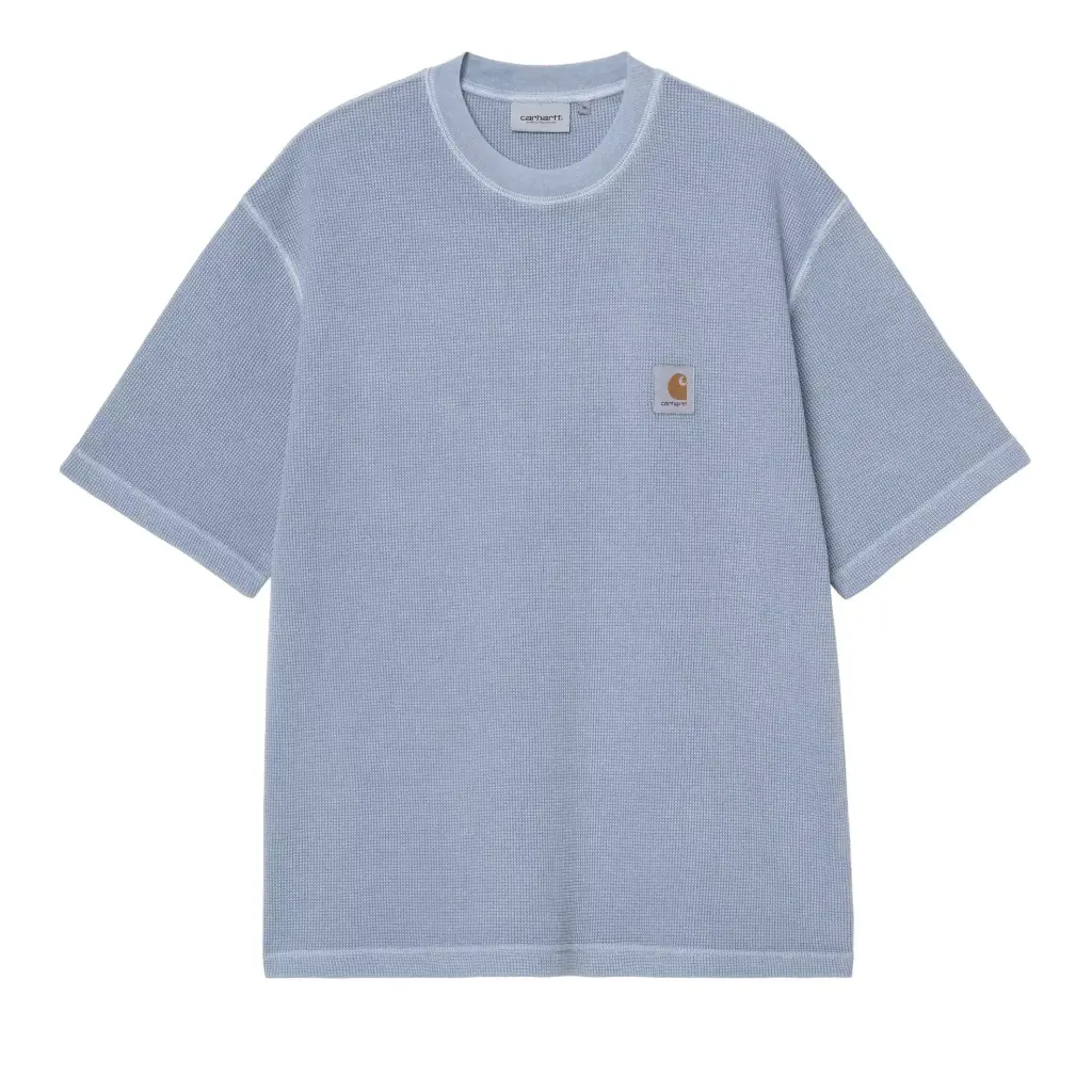 [I036185_3HX_GD] S/S Nelson Waffle T-Shirt "Gentle Blue" (XS)