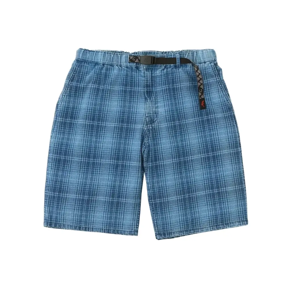 [G6SM-P023-INCH] O.G. Denim Lagoon Shorts "Indigo Checkered Plaid" (S)