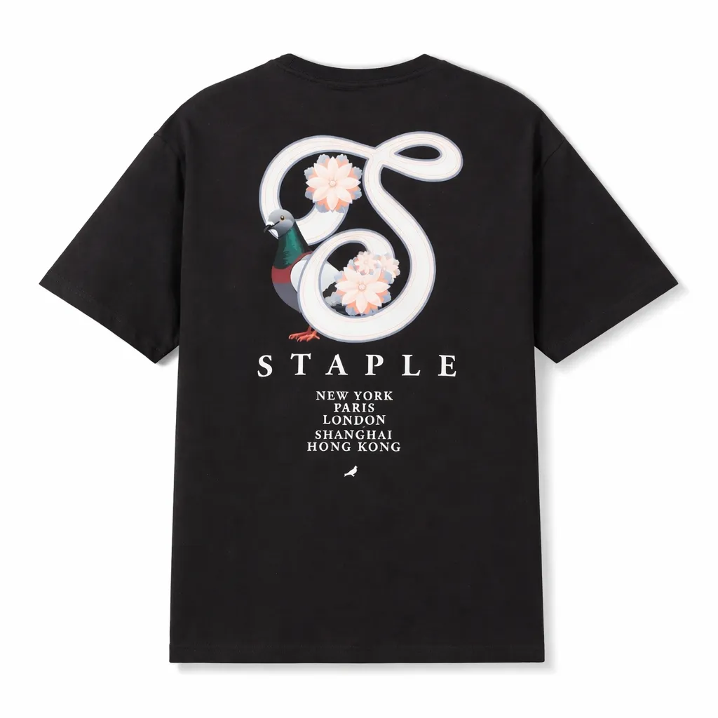 Staple Pigeon City Rose Tee "Black"