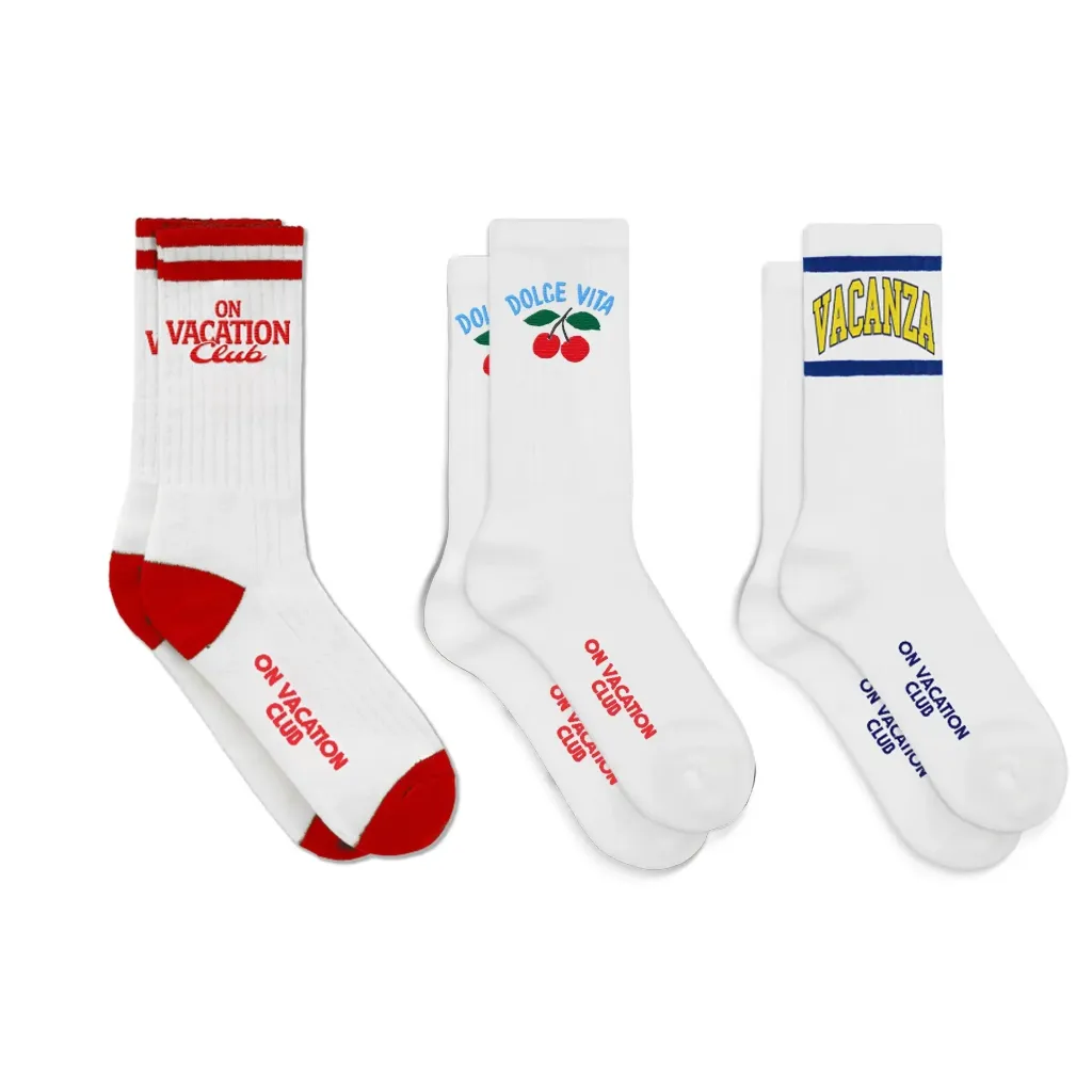 [OVC-SK-SET39] 3-Pack Trio Socks "White" - OVC-SK-SET39 (39-42)