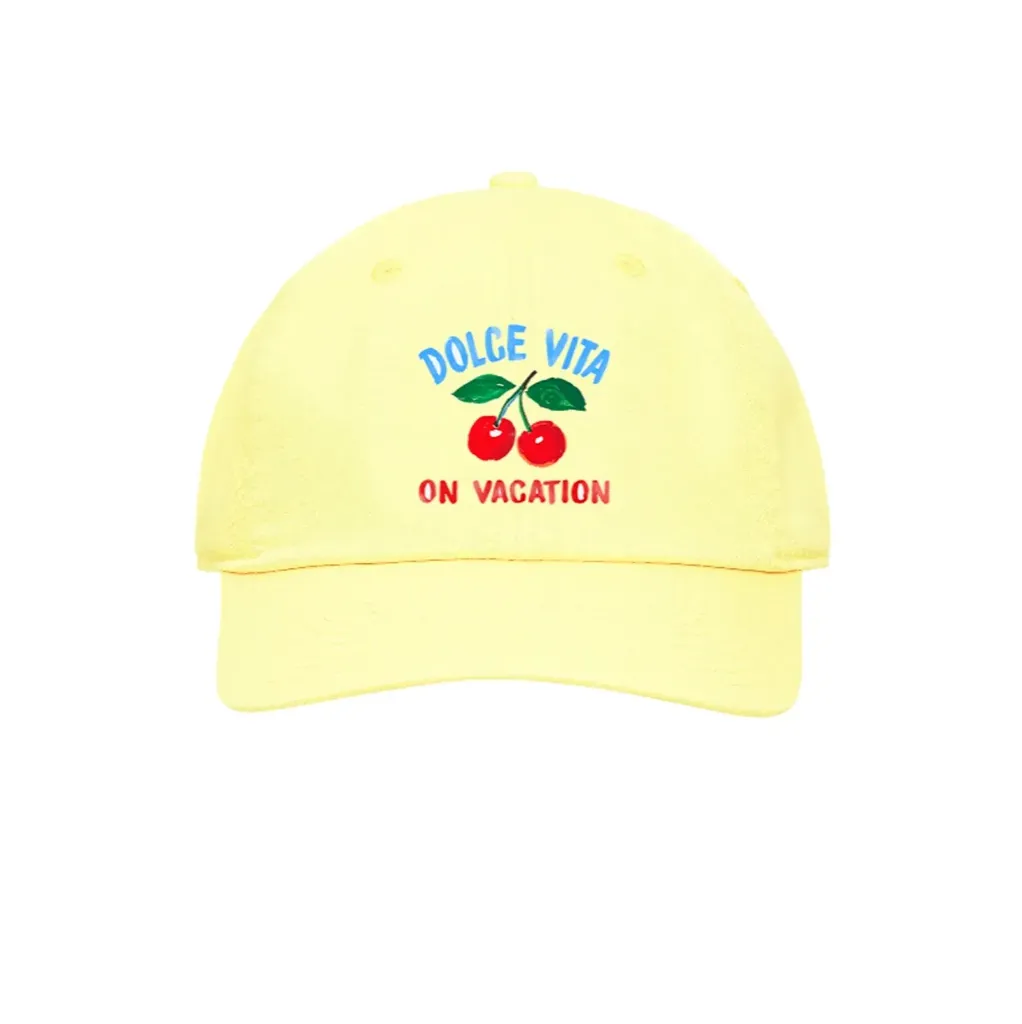 [OVC-C73-PYEL] Cherry Cap "Pastel Yellow" - OVC-C73-PYEL