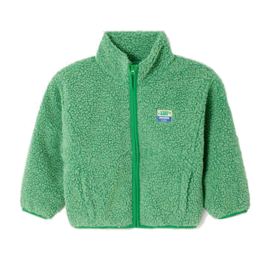 Veste Courte Ample ML Zippée "Pelouse Chiné" - KHOK16C