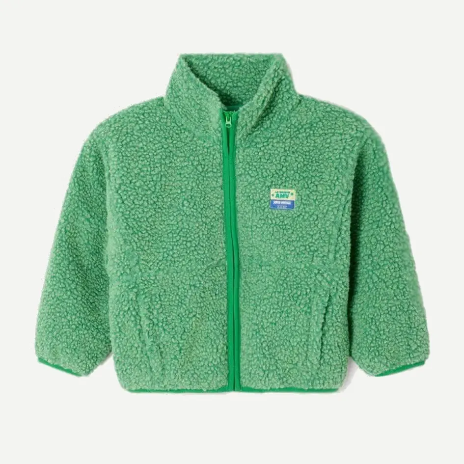 Veste Courte Ample ML Zippée "Pelouse Chiné" - KHOK16C