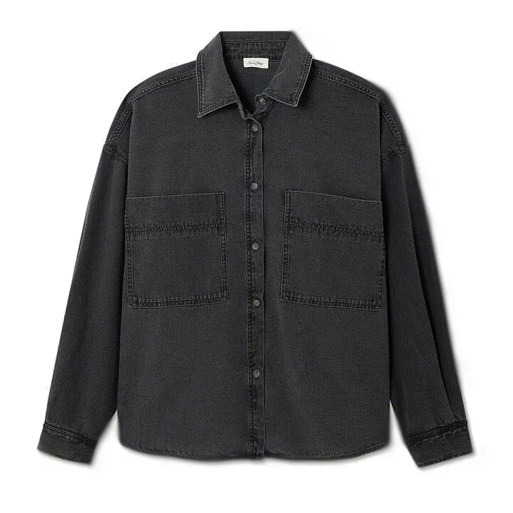 [MJAZ06BBLACK] Chemise Ample Col Boutonné JAZY "Black" (S)