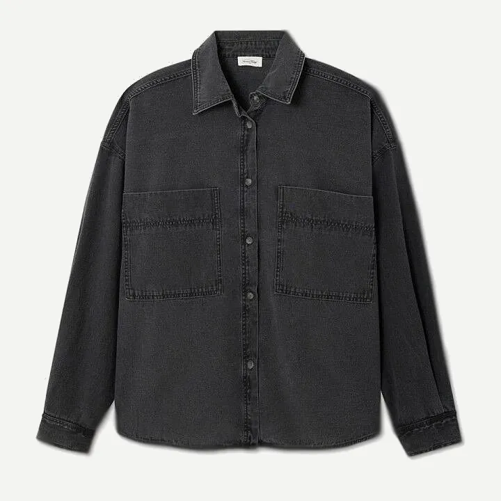 [MJAZ06BBLACK] Chemise Ample Col Boutonné JAZY "Black" (S)