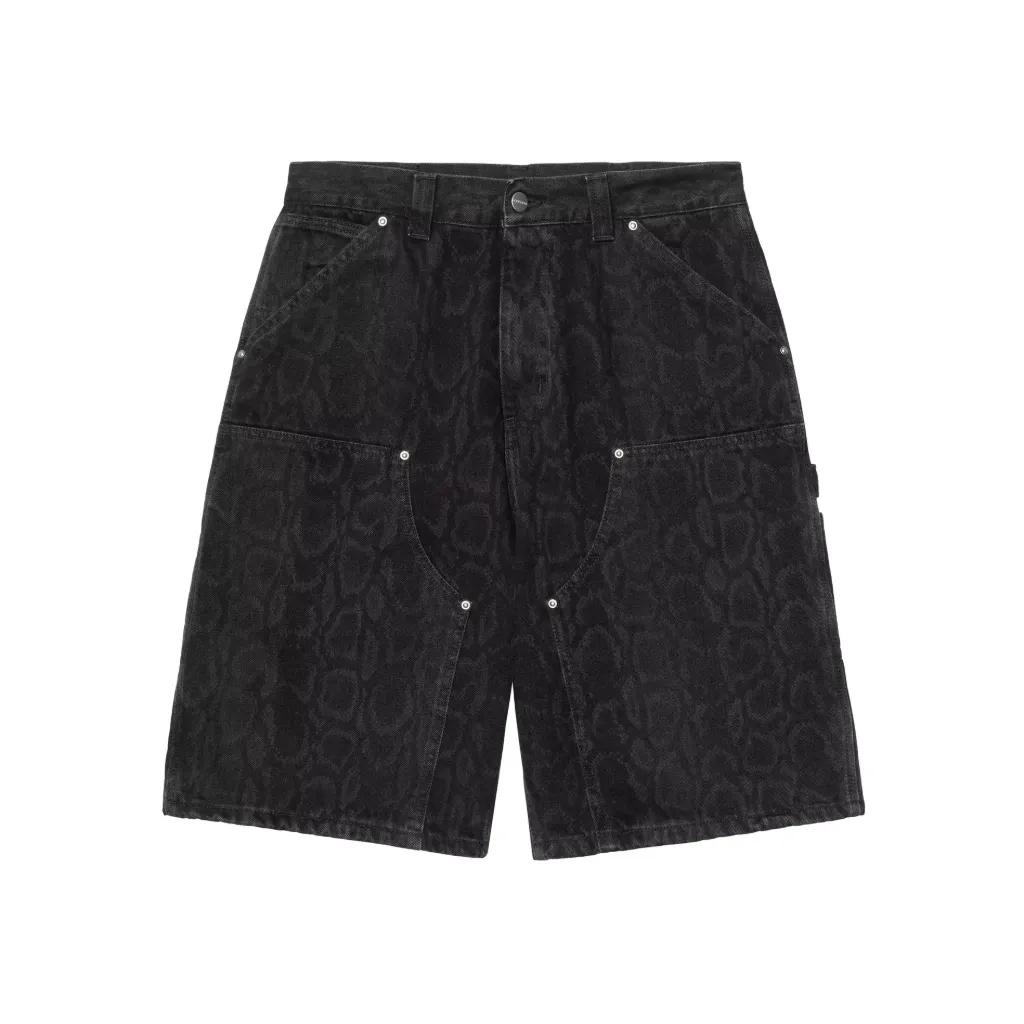 [I036590_3R2_60] OG Double Knee Short Snake "Camo / Black Heavy Stone wash" (XS)