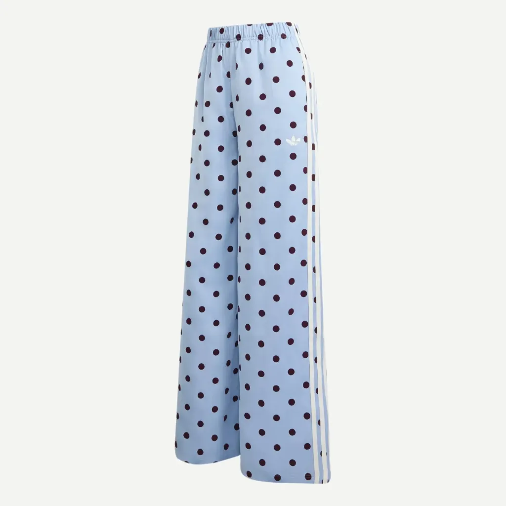 Satin Polka Dots Wide Legs Pant "Clear Sky" - KV1170