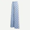 Satin Polka Dots Wide Legs Pant "Clear Sky" - KV1170