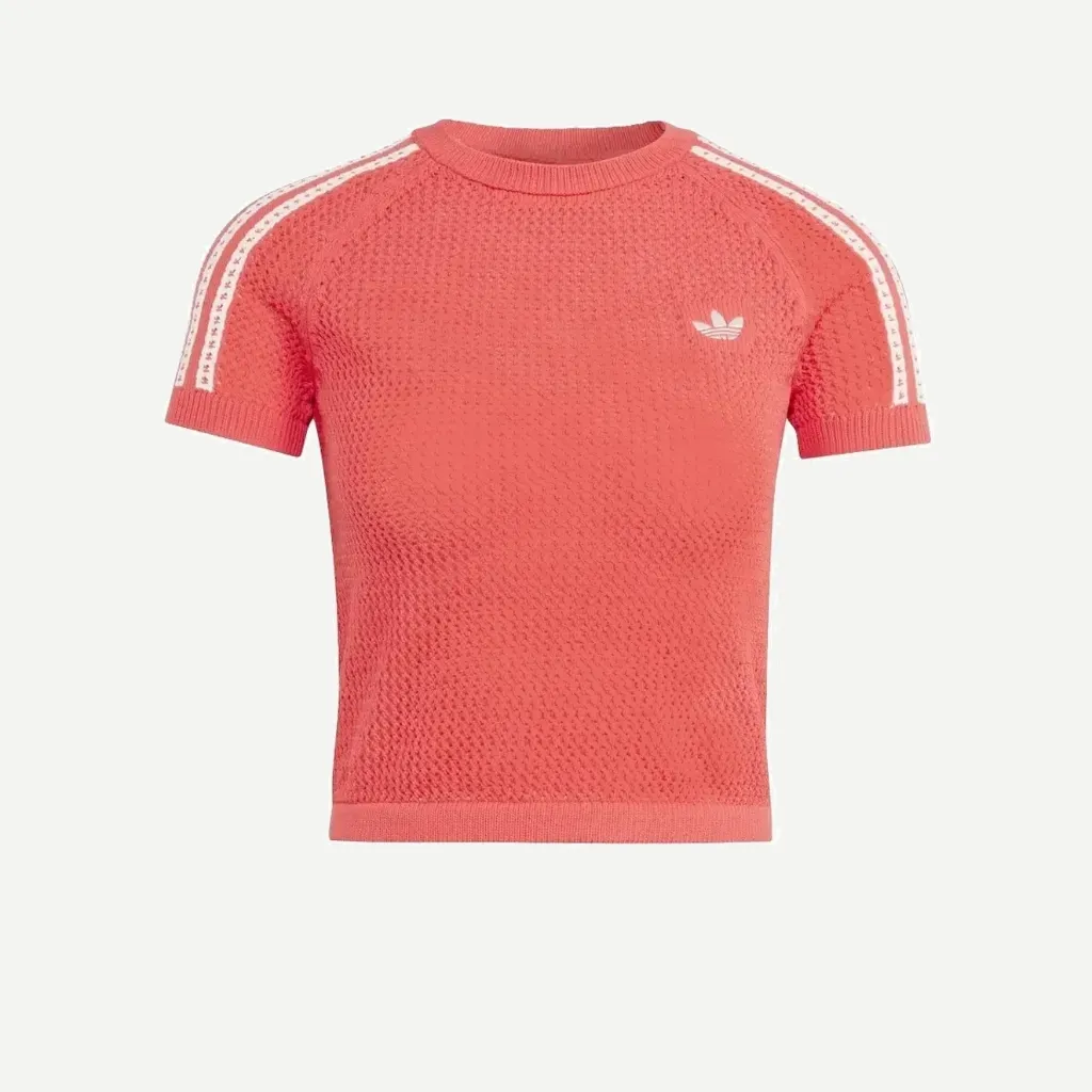 [KC6482] KNITTED CROCHET TEE "Semi Lucid Red" - KC6482 (XS)