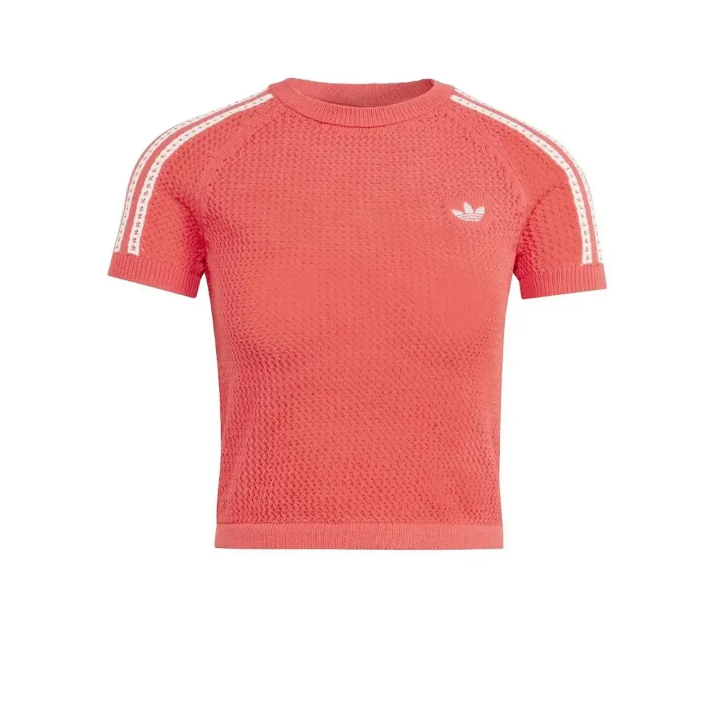 KNITTED CROCHET TEE "Semi Lucid Red" - KC6482