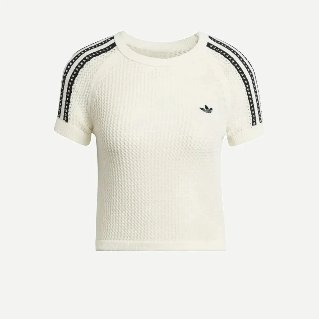 [KE0200] KNITTED CROCHET TEE "Off White" - KE0200 (XS)