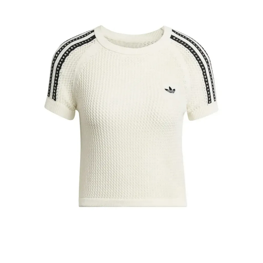 [KE0200] KNITTED CROCHET TEE "Off White" - KE0200 (XS)