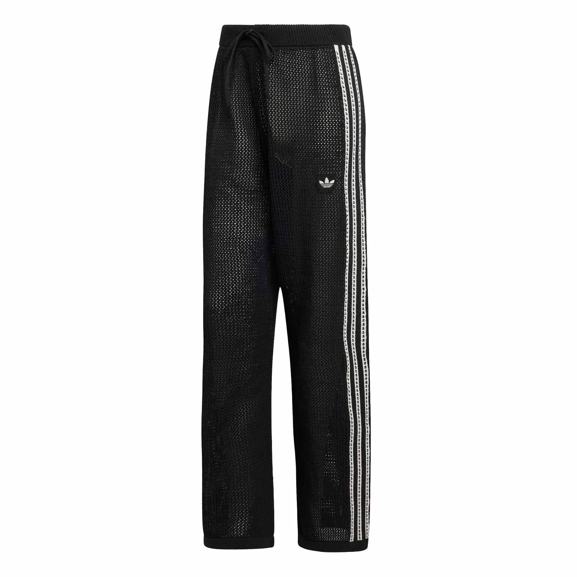 KNITTED CROCHET FIREBIRD TRACK PANTS "Black" - KC6494
