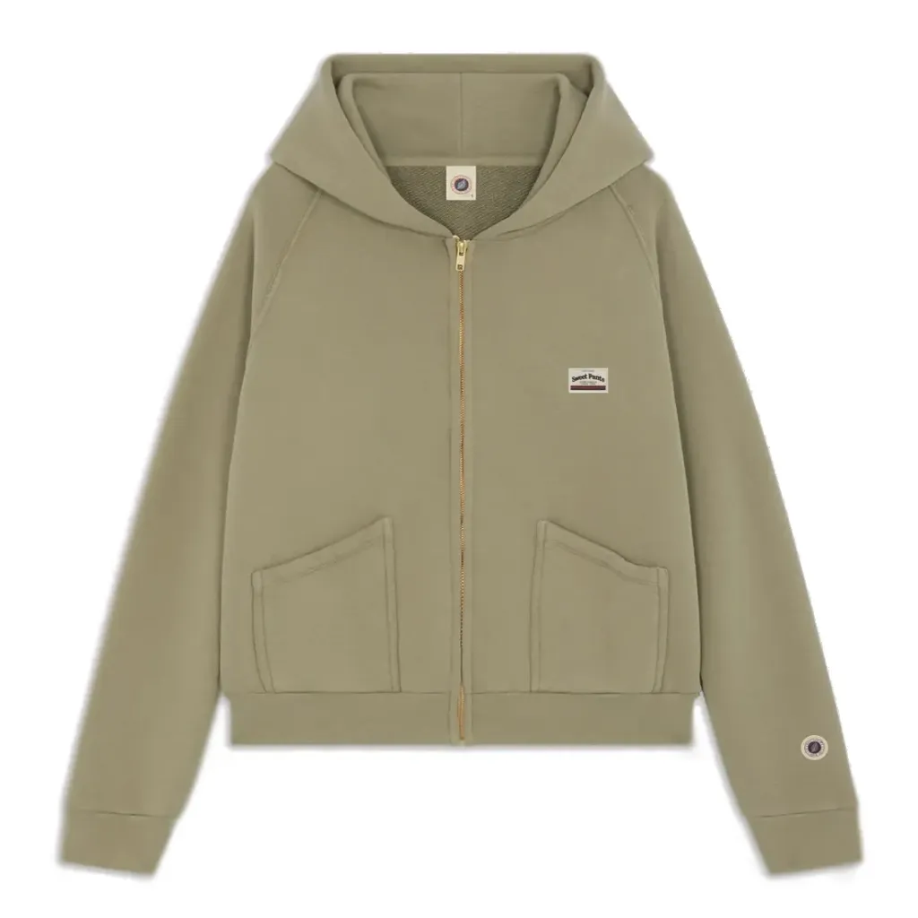 SWEAT ZIPPE PATCH PREPPY "Sage"