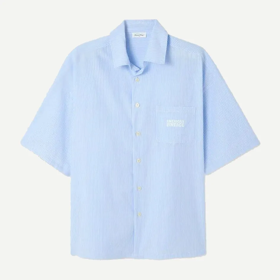 [MELU06B] Chemise MC Eluabird "Rayures Bleues" - MELU06B (S)