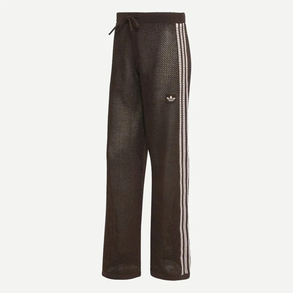 KNITTED CROCHET FIREBIRD TRACK PANTS "Aurora Coffee" - KE0201
