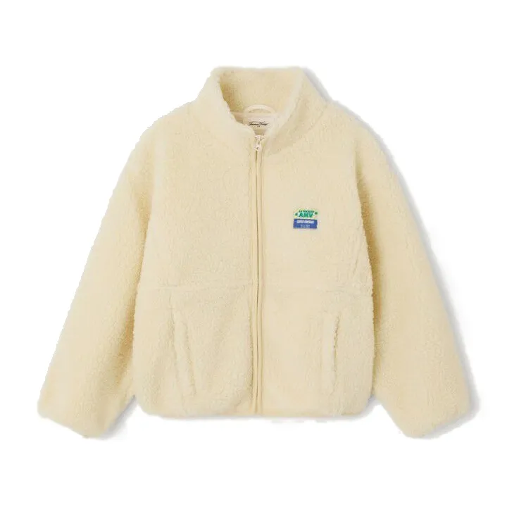 Veste Courte Capuche Ample ML Zippée "Ecru" - KHOK16A