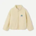 Veste Courte Capuche Ample ML Zippée "Ecru" - KHOK16A
