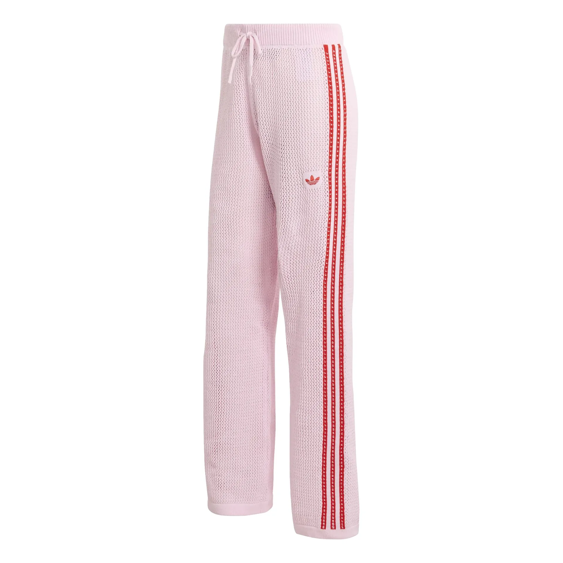 [KQ6659] KNITTED CROCHET FIREBIRD TRACK PANTS "Clear Pink / Red" - KQ6659 (XS)