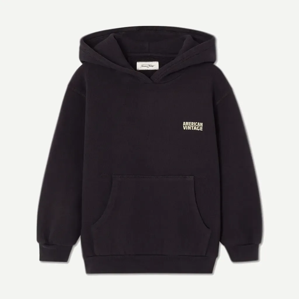 [KIZU03ACHARBON] Sweat ML Capuche Kids Izubird "Charbon Vintage" - KIZU03A (5a)