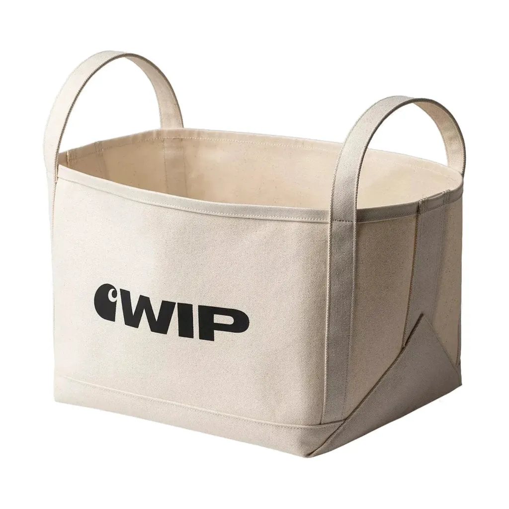 W.I.P. Magazine Canvas Basket " Natural "