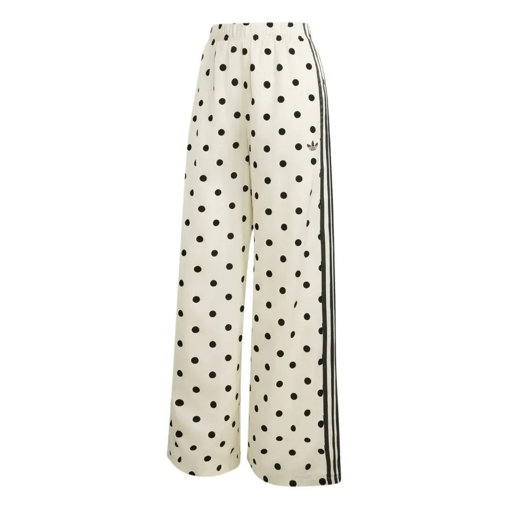 Satin Polka Dots Wide Legs Pant "Off White" - KV1168
