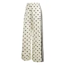 Satin Polka Dots Wide Legs Pant "Off White" - KV1168