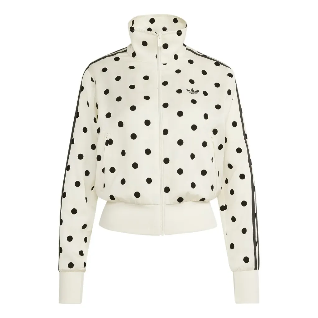 Satin Polka Dots FB Track Top "Off White" - KV1165