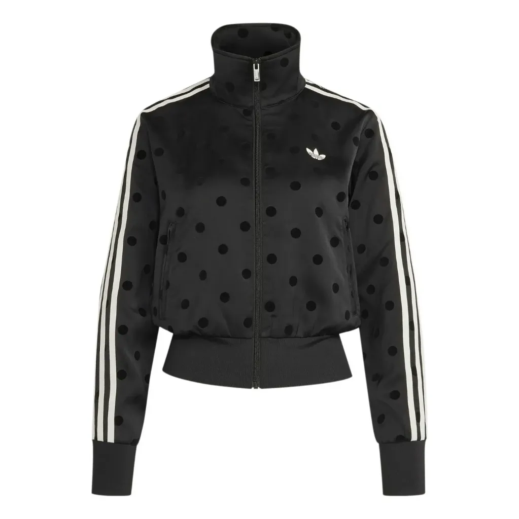 Satin Polka Dots FB Track Top "Black" - KV1166