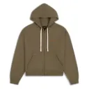 Boxy Zip Up Hoodie "Army Green" - 2610118