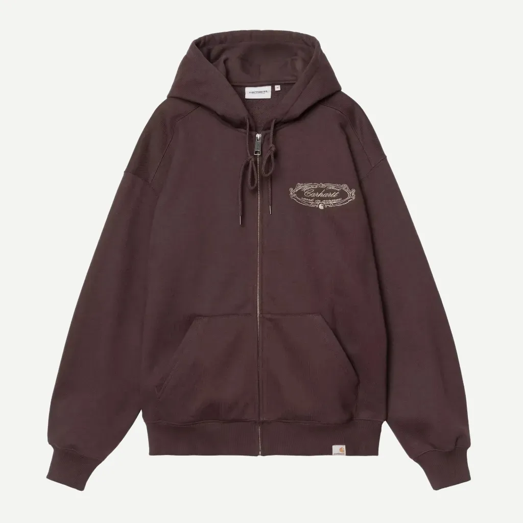 [I037280_3BI_XX] Hooded Sweat Jacket CHEZ W.I.P. "Palisander / Grey" (XS)