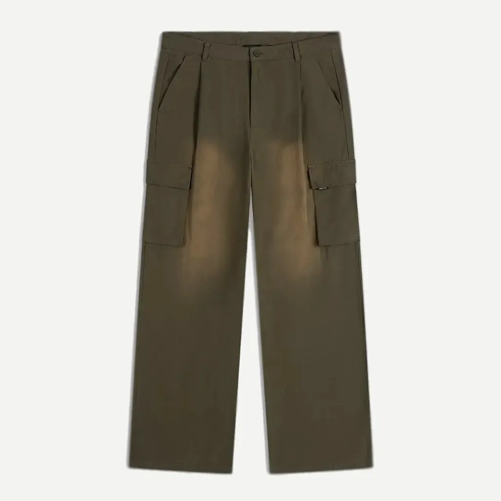 [2610142] Washed Two Pockets Pants "Army Green" - 2610142 (S)