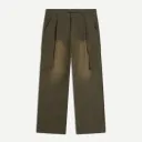Washed Two Pockets Pants "Army Green" - 2610142