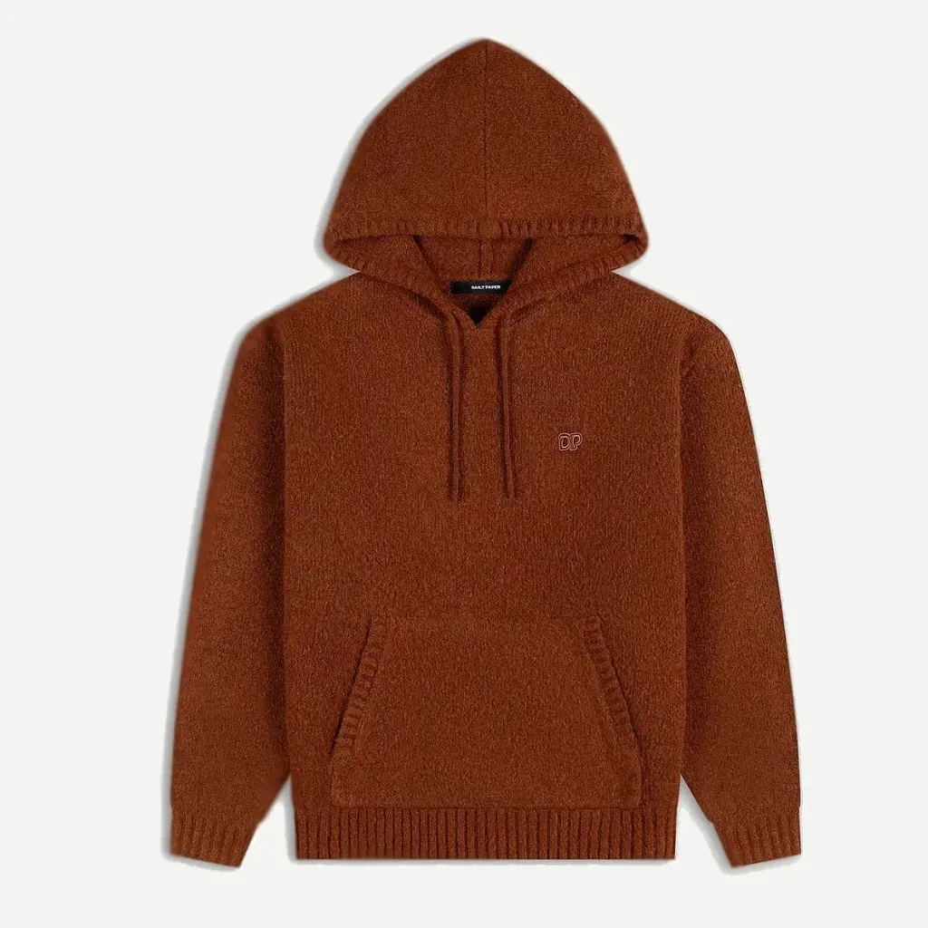 [2610144] Orbit Knit Oversized Hoodie "Red / Clay" - 2610144 (S)